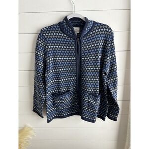 THE TOG SHOP Cardigan Sweater Women Large Bluish Gray Blue‎ Full Zip